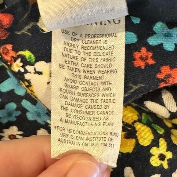 Review floral dress navy blue rainbow flowers floral feminine ladies size 10 - Picture 5 of 5